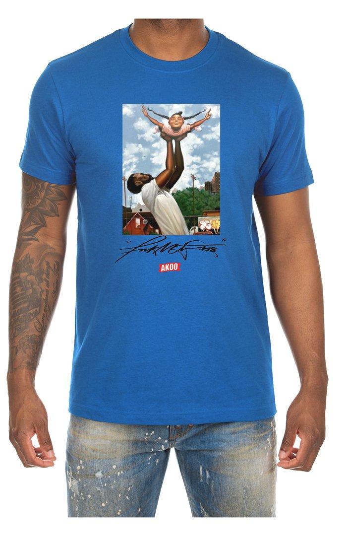 AKOO Men's Heart and Soul Short Sleeve Tee - Blue - BLUE